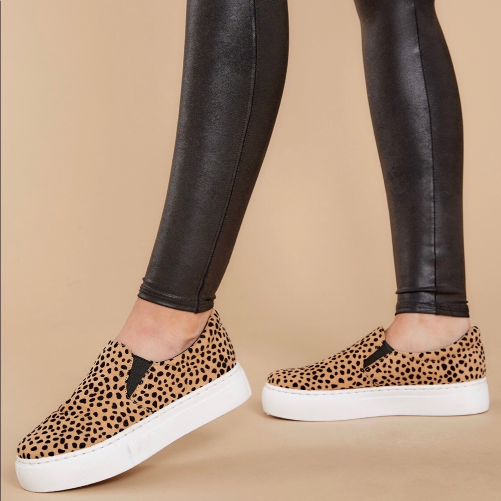 Cheetah print slip on shoes